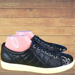 Ecco Soft 7 Quilted Tie Leather Women’s Black Lace Up Sneakers Shoes Size 40